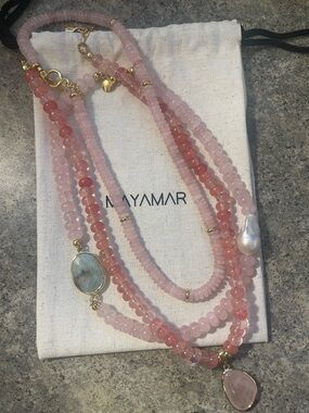 Curated Set of 3 Beaded Necklaces - Quartz, Freshwater Pearl, 24k gold accents